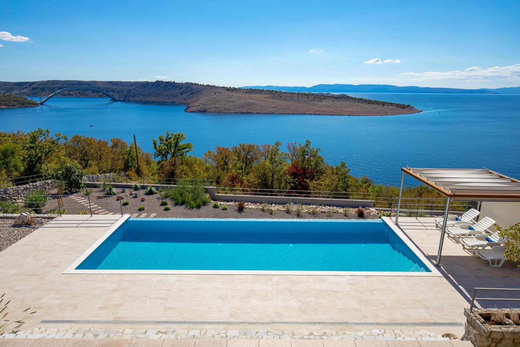 קראליביצה Luxury Villa Ostro With Pool & Krk Bridge View מראה חיצוני תמונה