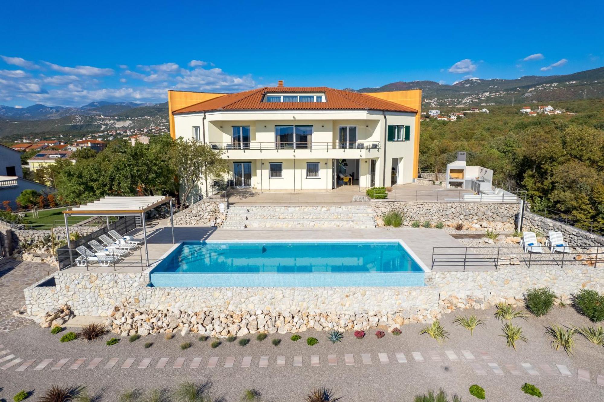 קראליביצה Luxury Villa Ostro With Pool & Krk Bridge View מראה חיצוני תמונה